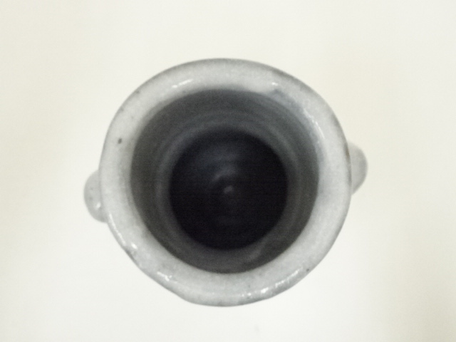  藤原敬介（恭助）造　鼠志野花入（共箱）